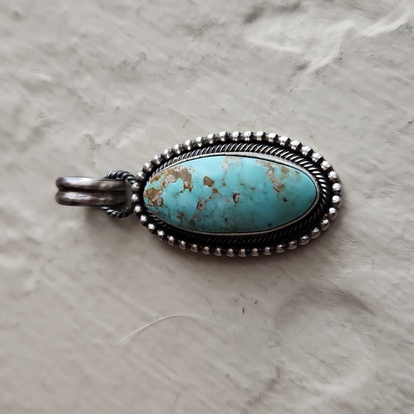 Gorgeous NWOT Native American Navajo Handmade Royston Turquoise Pendant 🩵🎁🤎 - Picture 6 of 11